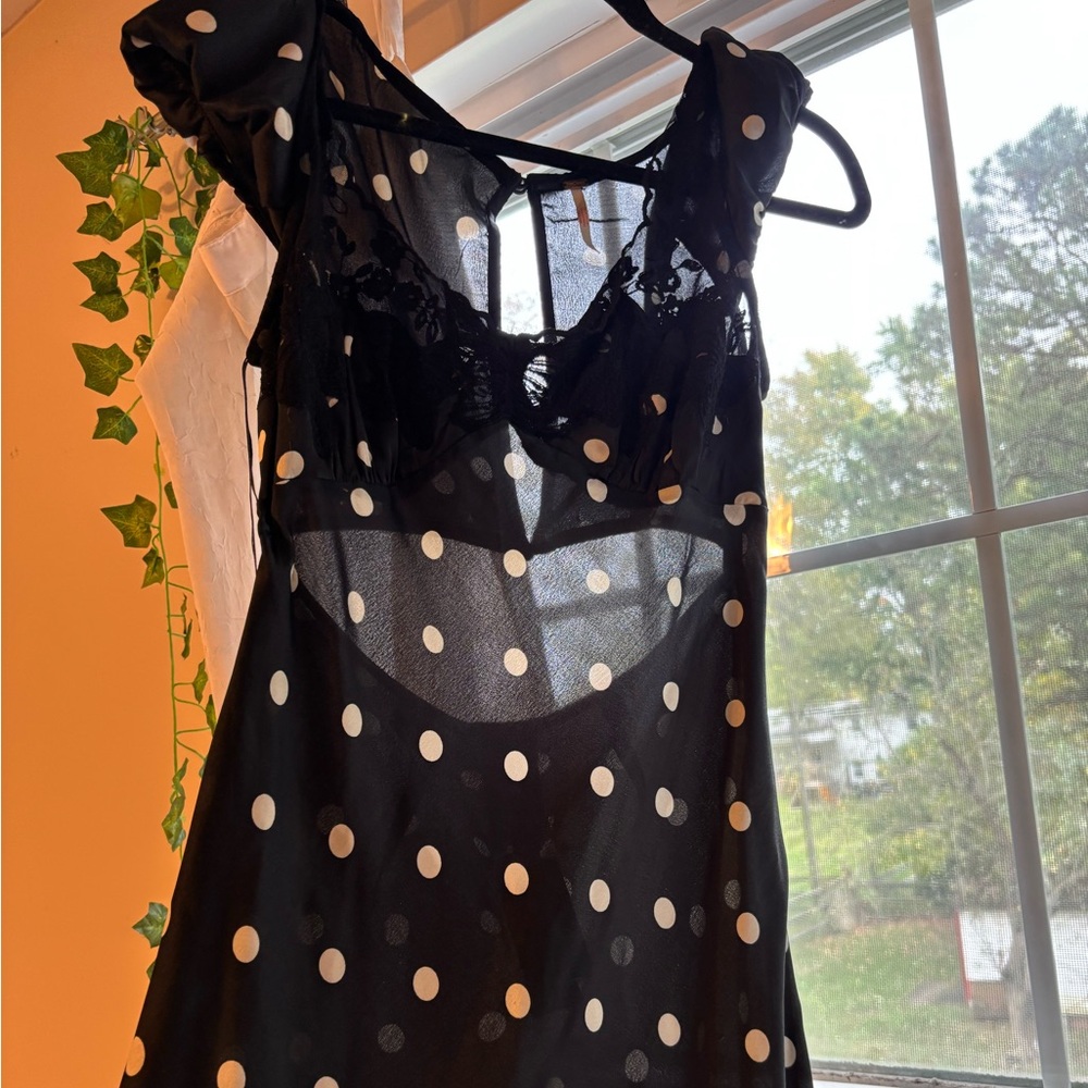 Free People Black and White Polka Dot Dress
